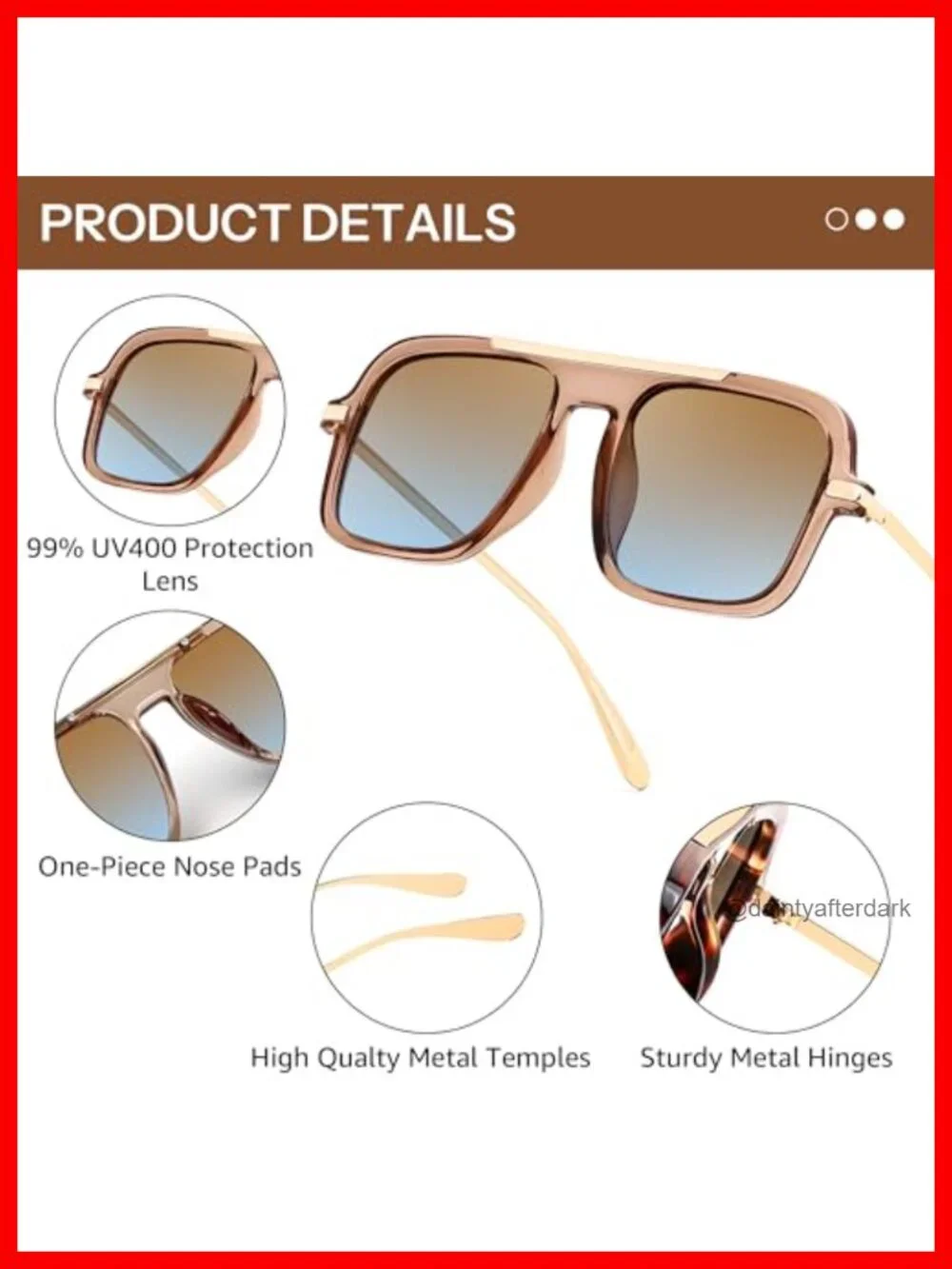 Retro Square Aviator Sunglasses for Women Men Trendy 70s Shades